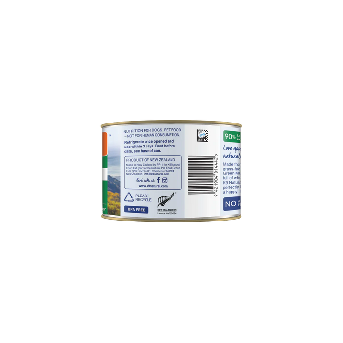 K9 Natural Grain Free New Zealand Grass-Fed Lamb Feast Wet Dog Food (12 Cans)