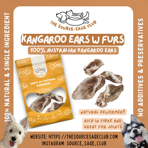 The Source-sage Club Air-Dried Australian Kangaroo Ears For Dogs