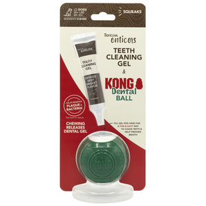 20% OFF: TropiClean Enticers Smoked Beef Brisket Flavor Teeth Cleaning Gel & Kong Dental Ball Kit For Large Dogs