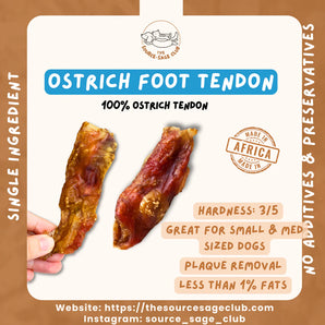 The Source-sage Club Air-Dried Ostrich Foot Tendon For Dogs