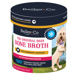 Bailey+Co Freeze-Dried Original Beef Bone Broth Nutrition Enhancer for Dogs & Cats