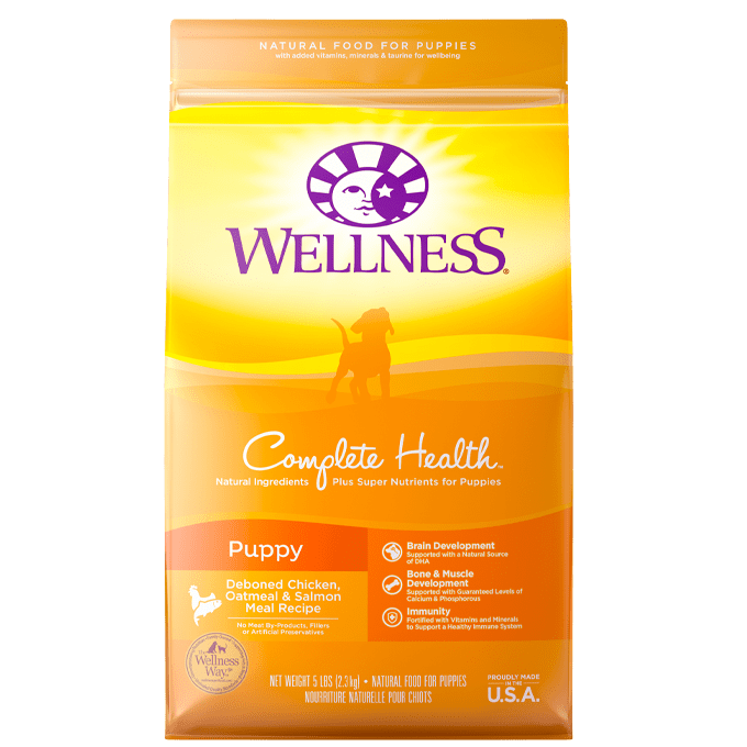 20% OFF + FREE WET FOOD: Wellness Complete Health Just For Puppy (Deboned Chicken, Oatmeal & Salmon Meal Recipe) Dry Dog Food