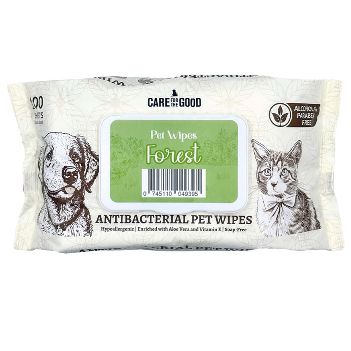 [PAWSOME BUNDLE] 3 FOR $11.90: Care For The Good Forest Antibacterial Pet Wipes (100Pcs)
