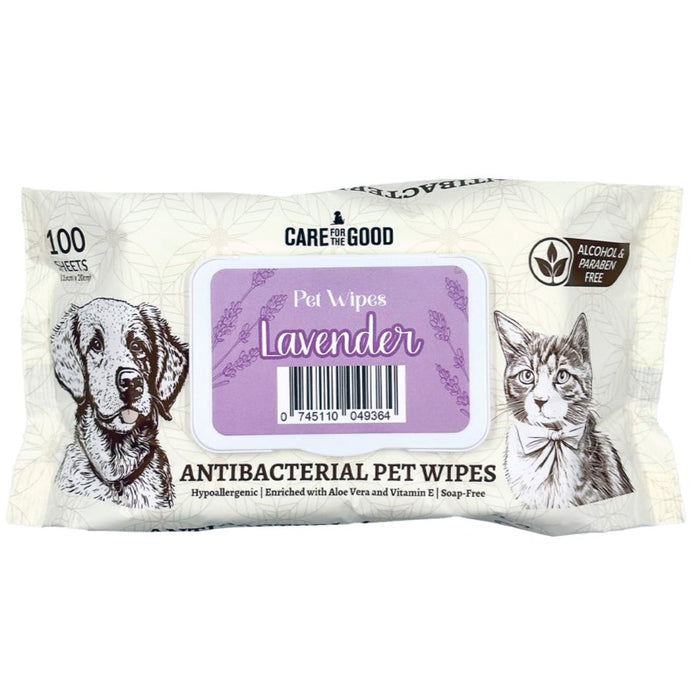 [PAWSOME BUNDLE] 3 FOR $11.90: Care For The Good Lavender Antibacterial Pet Wipes (100Pcs)