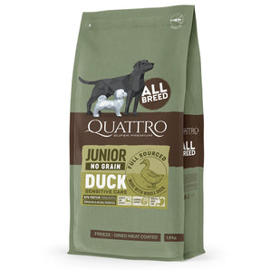 50% OFF: Quattro Freeze-Dried Meat Coated Junior All Breed No Grain With Duck (Sensitive Care) Dry Dog Food