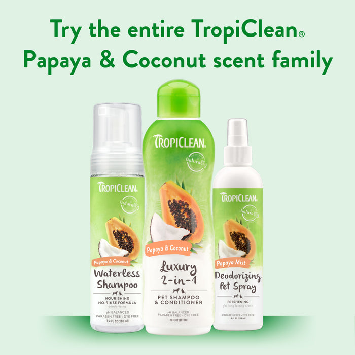 20% OFF: TropiClean Papaya & Coconut Luxury 2-in-1 Shampoo & Conditioner For Dogs & Cats