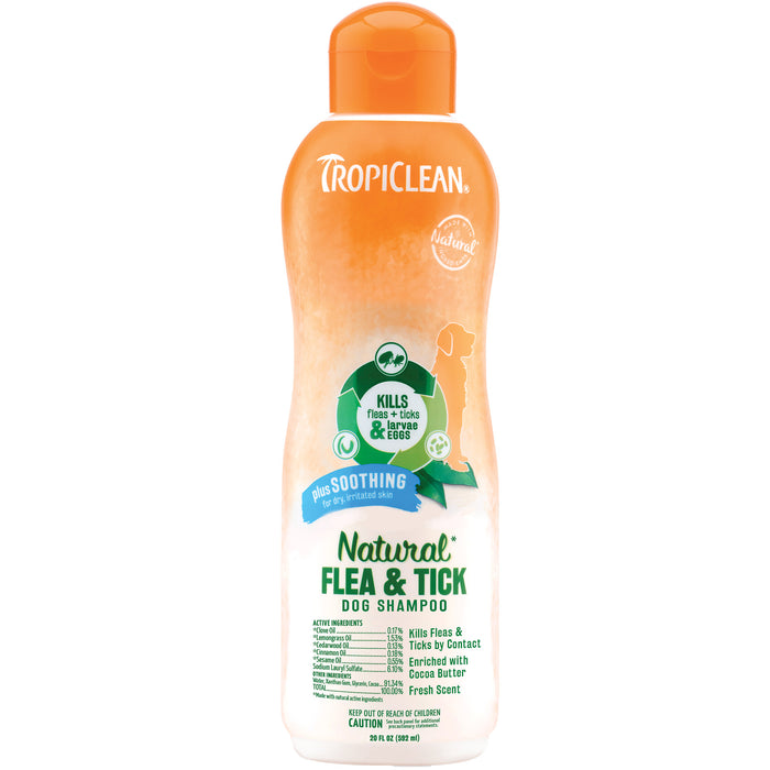 20% OFF: TropiClean Natural* Flea & Tick Soothing Shampoo For Dogs