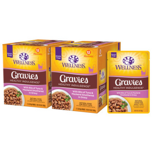 20% OFF: Wellness Healthy Indulgence Grain-Free Gravies Tuna & Mackerel Wet Cat Food