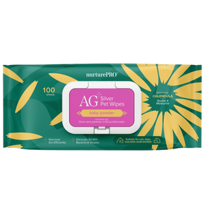 10% OFF: Nurture Pro AG+ Silver Baby Powder Scented Pet Wipes (100Pcs)