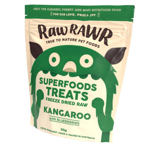 Raw Rawr Freeze-Dried Raw Kangaroo With Bleuberries Superfood Treats For Dogs & Cats