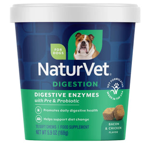 20% OFF: NaturVet Digestive Enzymes Plus Probiotics & Prebiotics Soft Chews For Dogs