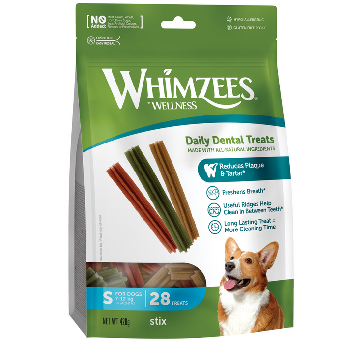 Whimzees Stix Small Natural Dental Dog Chews (24Pcs)