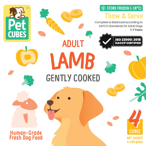 Pet Cubes Complete Gently Cooked Lamb Fresh Food For Dogs