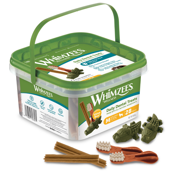 $10 OFF: Whimzees Variety Medium Natural Dental Dog Chews Value Box (28Pcs)