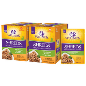 20% OFF: Wellness Healthy Indulgence Grain-Free Shreds Chicken & Turkey Wet Cat Food