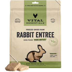 Vital Essentials Freeze-Dried Raw Mini Patties Rabbit Entree Dog Food