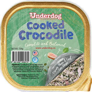 Underdog Complete & Balanced Cooked Crocodile Recipe For Dogs