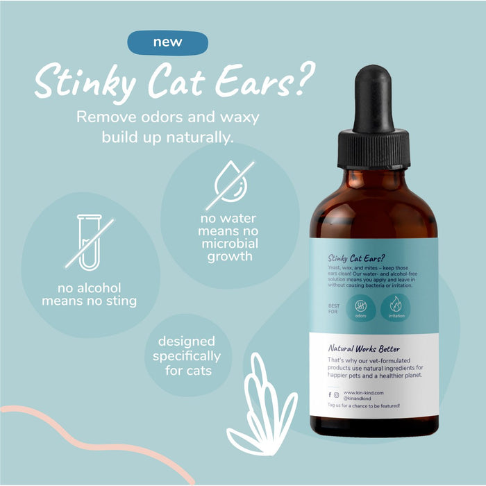 Kin + Kind Leave-In Ear Cleaner For Cats