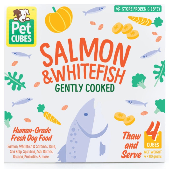 Pet Cubes Complete Gently Cooked Salmon & Whitefish Fresh Food For Dogs (FROZEN)