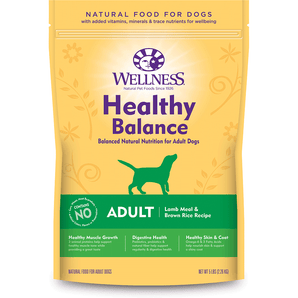 20% OFF: Wellness Healthy Balance Adult Lamb Meal & Brown Rice Recipe Dog Food