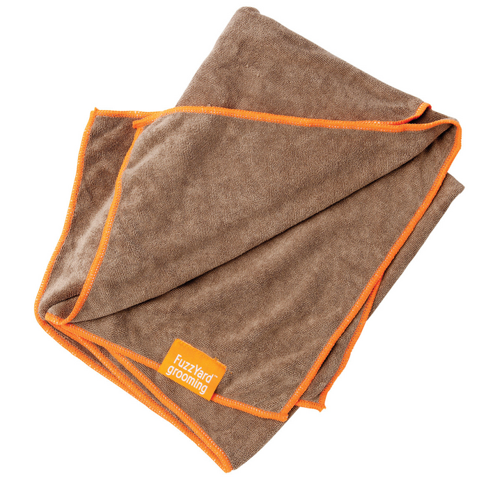 15% OFF: Fuzzyard Microfibre Brown With Orange Trim Drying Towel