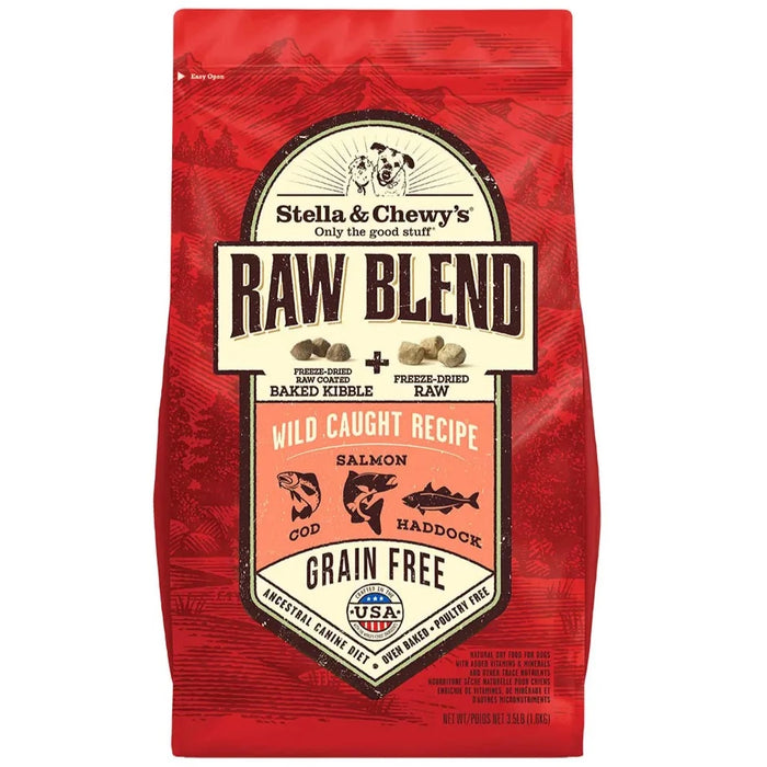 15% OFF: Stella & Chewy Raw Blend (Raw Coated Baked Kibble + Freeze-Dried Meal Mixers) Wild-Caught Recipe  Dry Dog Food