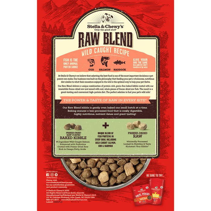 15% OFF: Stella & Chewy Raw Blend (Raw Coated Baked Kibble + Freeze-Dried Meal Mixers) Wild-Caught Recipe  Dry Dog Food
