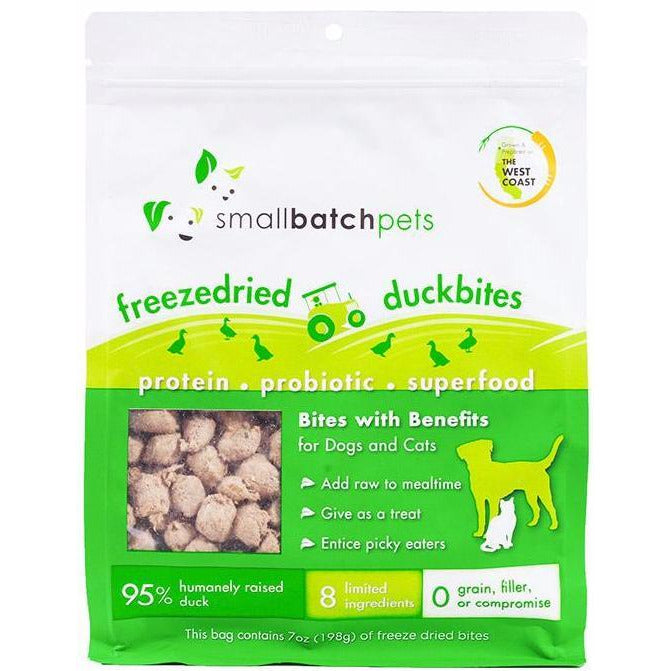 Small Batch Freeze Dried Duck Bites For Dogs & Cats