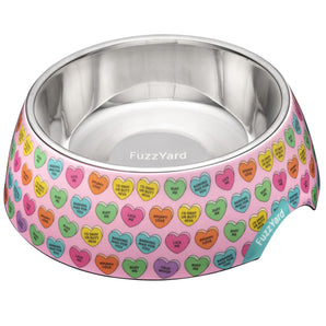 15% OFF: FuzzYard Candy Hearts Easy Feeder Bowl