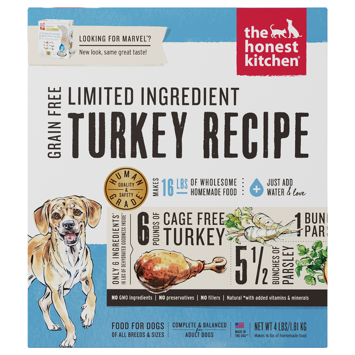 15% OFF: The Honest Kitchen Dehydrated Limited Ingredient Grain Free Turkey Recipe Dog Food (Marvel)