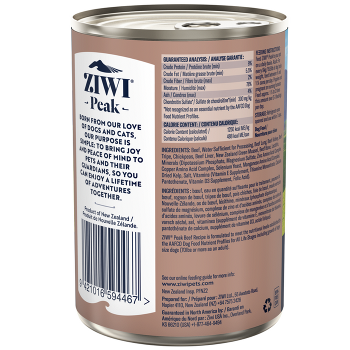 20% OFF: Ziwi Peak Beef Recipe Wet Dog Food (6 Cans)