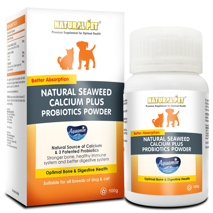 15% OFF: Natural Pet Natural Seaweed Calcium Plus Probiotics Powder For Puppies, Kittens & Small Animals