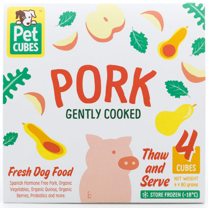 Pet Cubes Complete Gently Cooked Pork Fresh Food For Dogs (FROZEN)