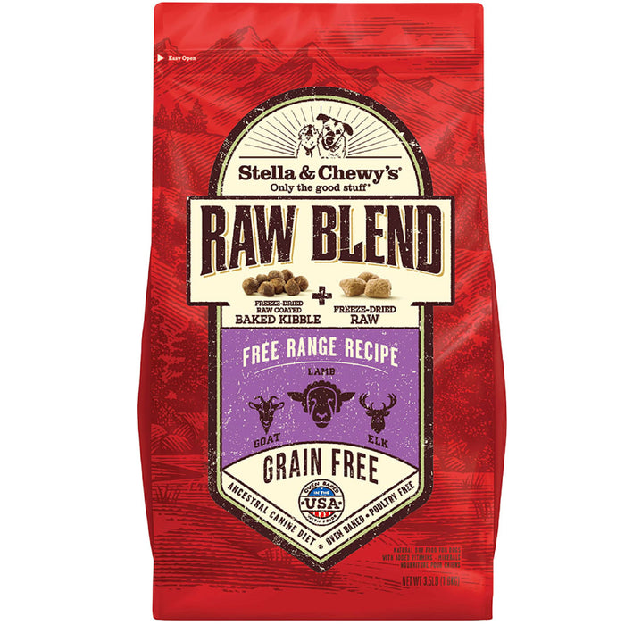 15% OFF: Stella & Chewy’s Raw Blend (Raw Coated Baked Kibble + Freeze-Dried Meal Mixers) Free Range Recipe Dry Dog Food