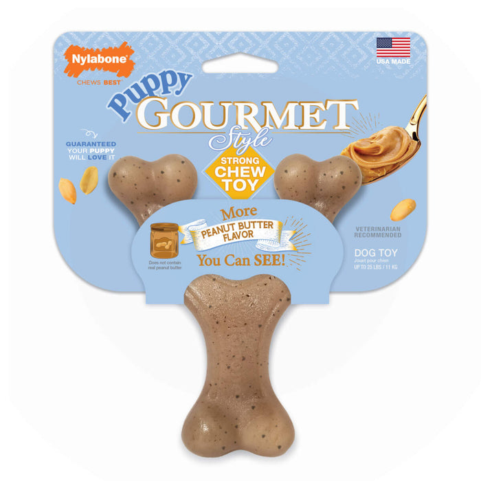 20% OFF: Nylabone Peanut Butter Flavour Gourmet Style Strong Wishbone Puppy Chew Toy