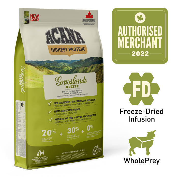 30% OFF: Acana Regionals Freeze-Dried Coated Infused Grasslands Recipe Adult Dry Dog Food