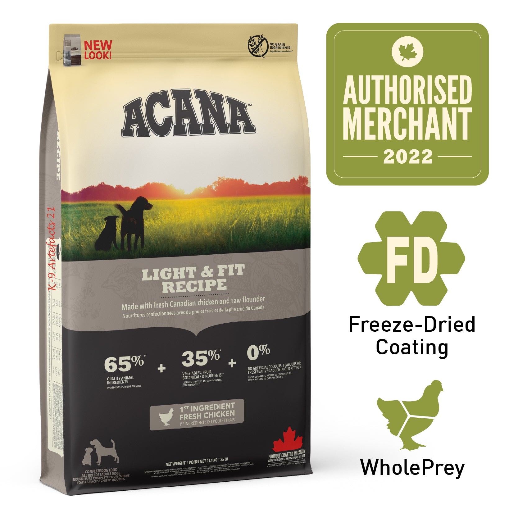 30 OFF Acana Heritage Freeze Dried Coated Light Fit Recipe Dry Dog Hi 5 Paws