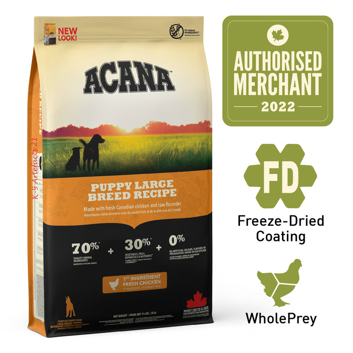 30% OFF: Acana Heritage Freeze-Dried Coated Large Breed Puppy Recipe Dry Dog Food