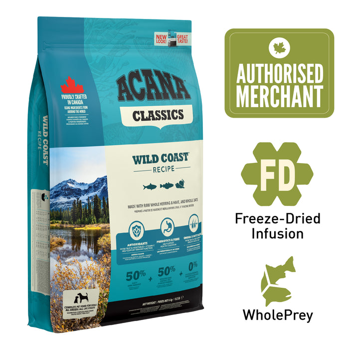 30% OFF: Acana Classics Freeze-Dried Coated Wild Coast Recipe Adult Dry Dog Food