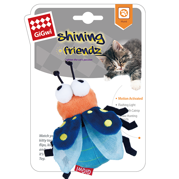 GiGwi Shinning Friends Firefly With Activated LED Light & Catnip Toy For Cats