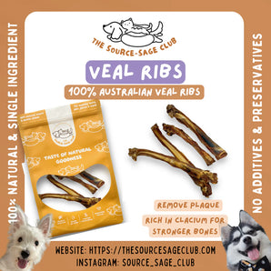 The Source-sage Club Air-Dried Australian Veal (Beef) Spare Ribs For Dogs