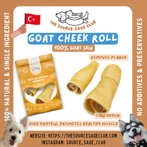 The Source-sage Club Air-Dried Goat Skin Roll For Dogs