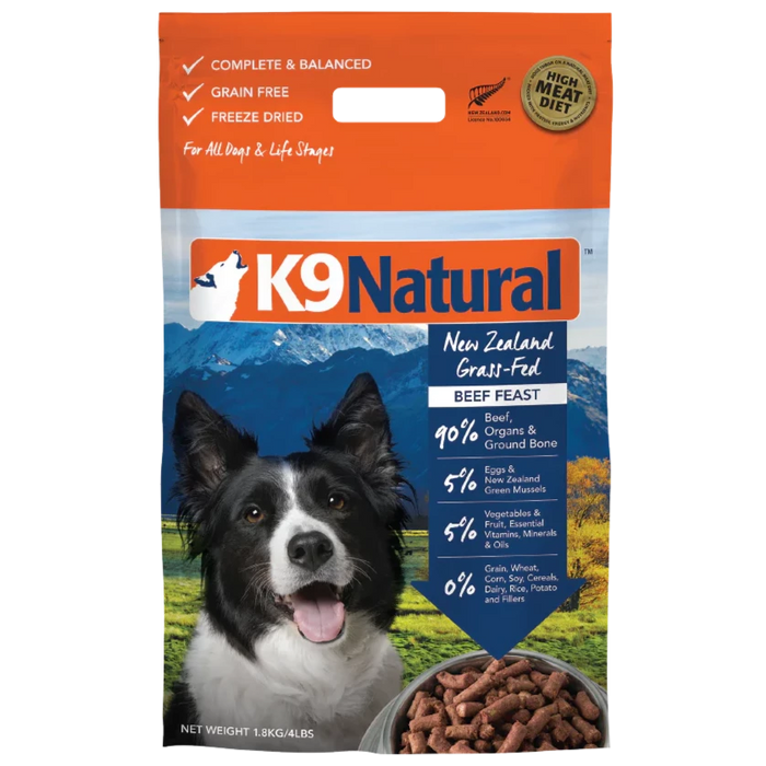 K9 Natural Freeze Dried New Zealand Grass-Fed Beef Feast Dog Food