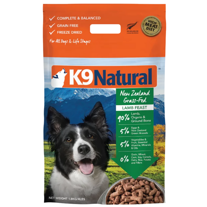 20% OFF: K9 Natural Freeze Dried New Zealand Grass-Fed Lamb Feast Dog Food