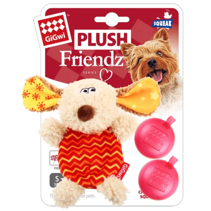 GiGwi Plush Friendz Dog With Refillable Squeaker Plush Toy For Dogs