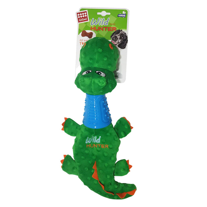 GiGwi Wild Hunter Interactive Crocodile Plush Toy For Dogs