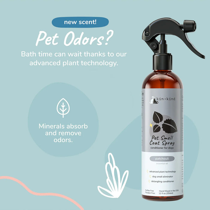 Kin + Kind  Patchouli Coat Spray For Dog & Cat Smells