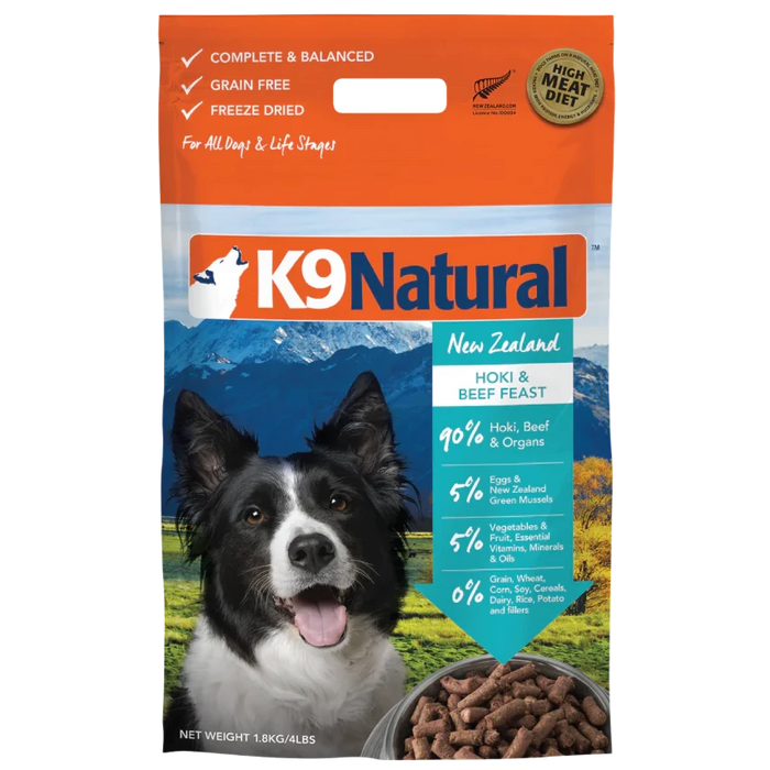 K9 Natural Freeze Dried New Zealand Hoki & Beef Feast Dog Food