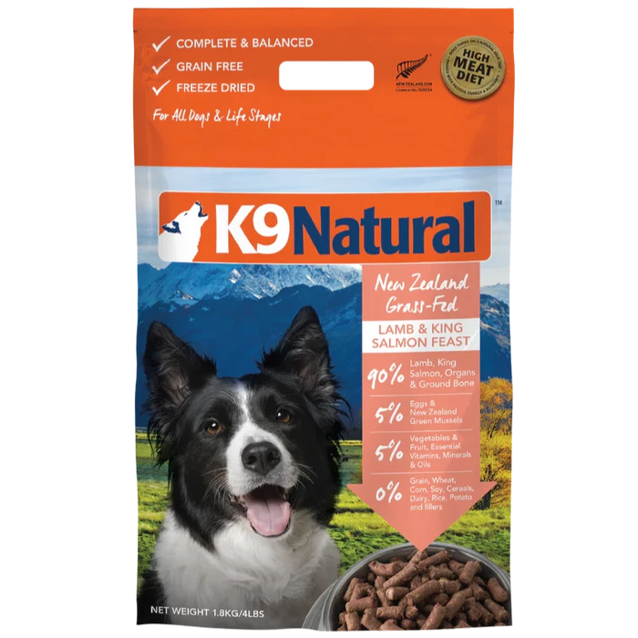 K9 Natural Freeze Dried New Zealand Grass-Fed Lamb & King Salmon Feast Dog Food