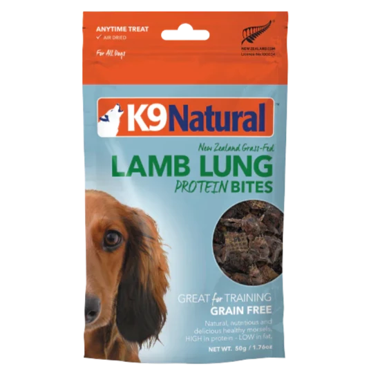 20% OFF: K9 Natural Air Dried New Zealand Grass-Fed Lamb Lung Protein Bites For Dogs